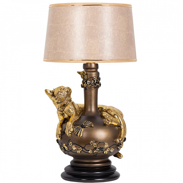 Настольная лампа "Агнесса" Бронза Тюссо Игуана Беж, арт.32077  