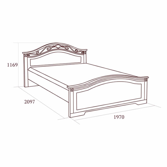 Схема Двуспальная кровать, вариант №1 1800x2000