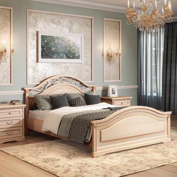 Двуспальная кровать, вариант №1 1800x2000 Джоконда крем