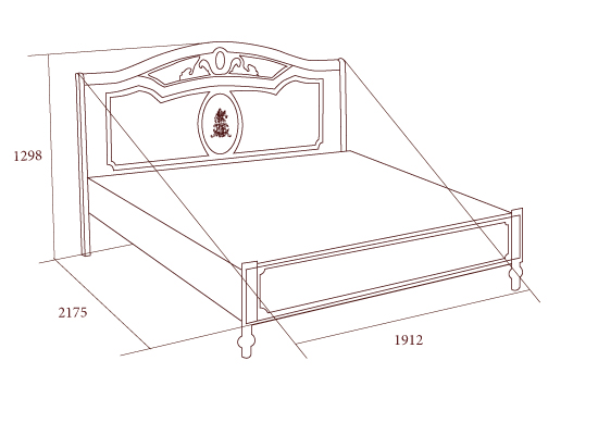 Схема Кровать без ножной спинки 1800х2000