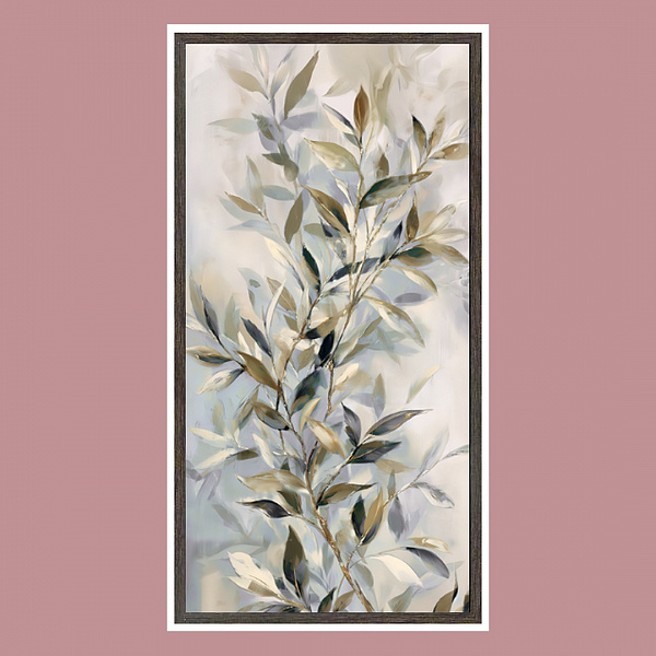 Картина "Листья оливы" Рама 2 (20-008d), 40х80 см, арт.819072  