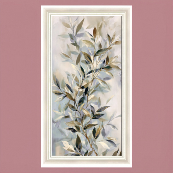 Картина "Листья оливы" Рама 5 (55-008W), 40х80 см, арт.819074  