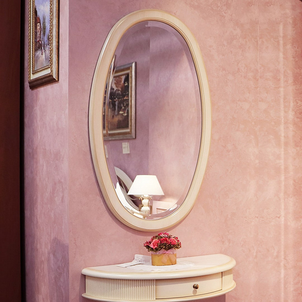 Зеркало навесное овальное к столу консольному Джоконда крем