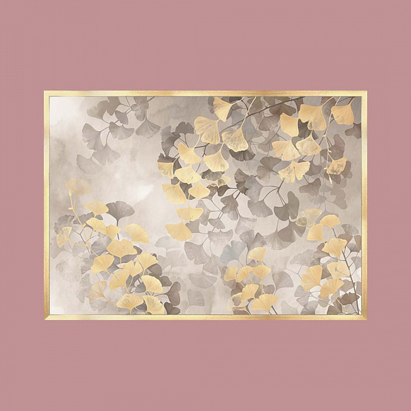 Картина "Листья гинкго" Рама 4, 90*60 см, арт.423732  