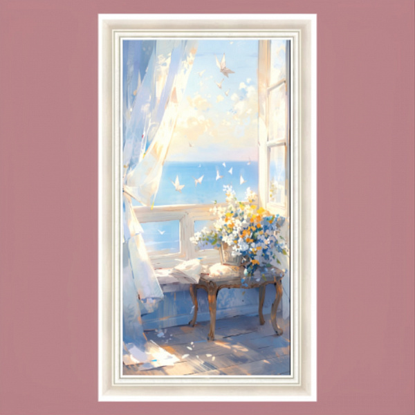 Картина "Вид на море" Рама 5 (55-008W), 40х80 см, арт.819074  