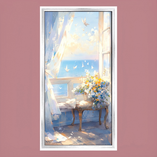 Картина "Вид на море" Рама 4 (22-006), 40х80 см, арт.819073  