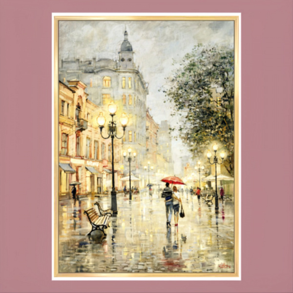 Картина "Арбатские огни" Рама 2 (20-005), 40х60 см, арт.819086  