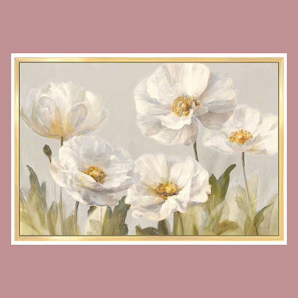 Картина "Нежные анемоны" Рама 4 (22-005), 60х90 см, арт.818842  