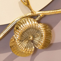 Часы «Орхидея Виви» Айвори, мраморное золото, арт. 45021