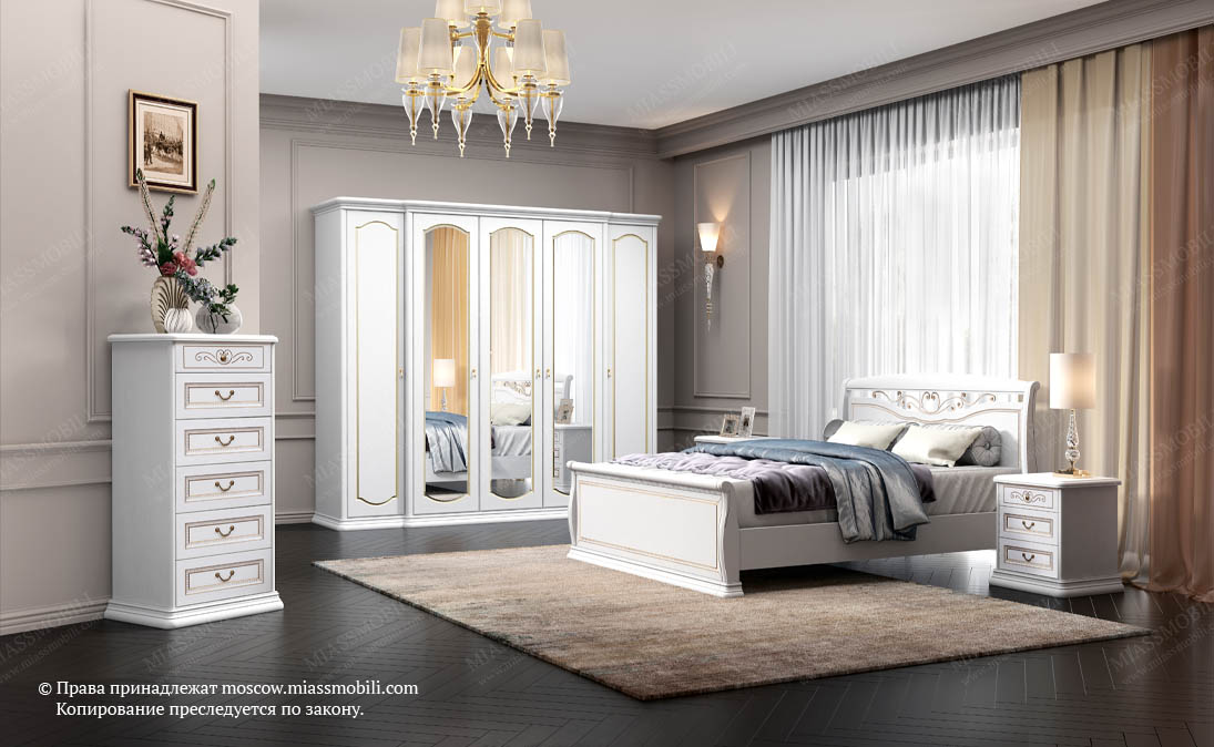 Белая мебель для спальни Луиджи 